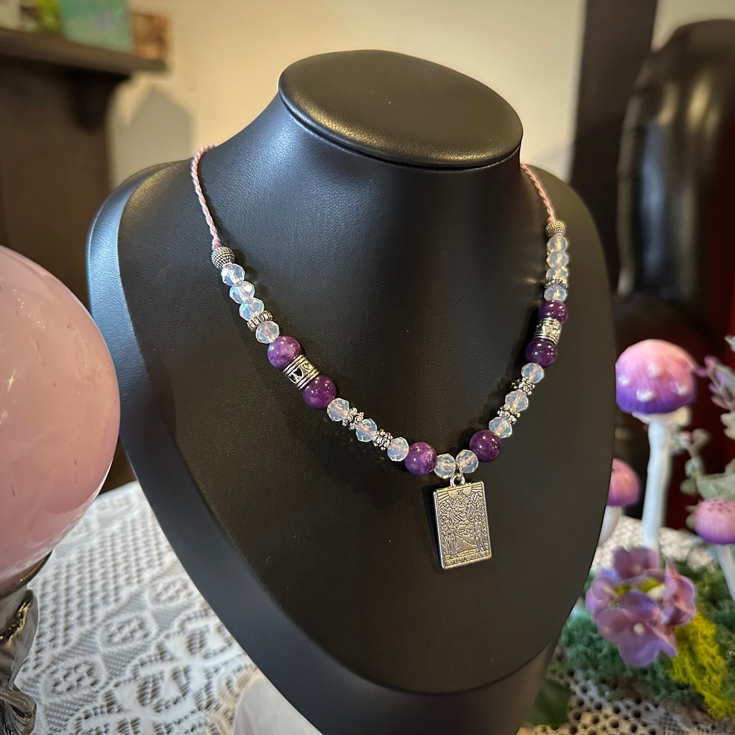 Tarot Kette „Die Liebenden“ – Amethyst