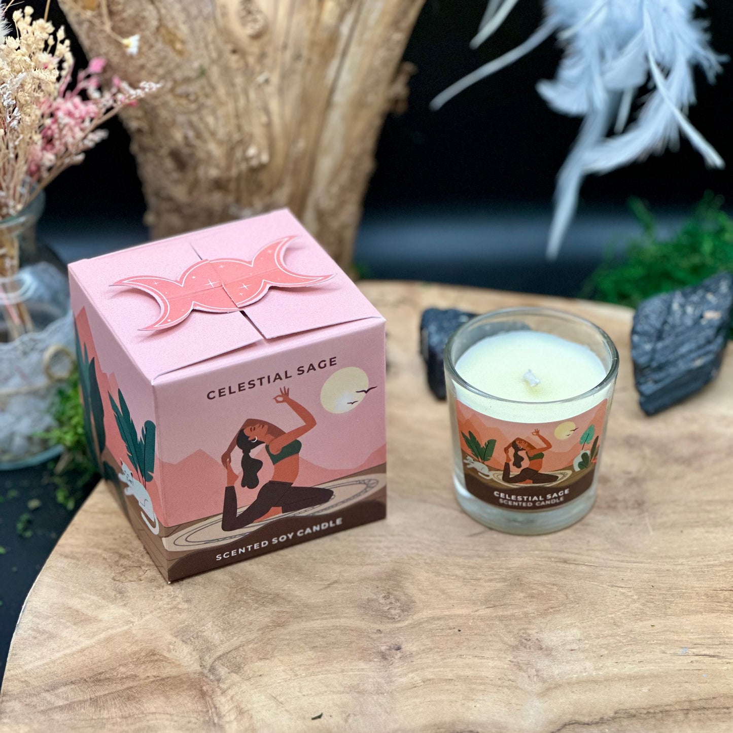 Moonshine Yoga Sojawachskerze Himmlischer Salbei