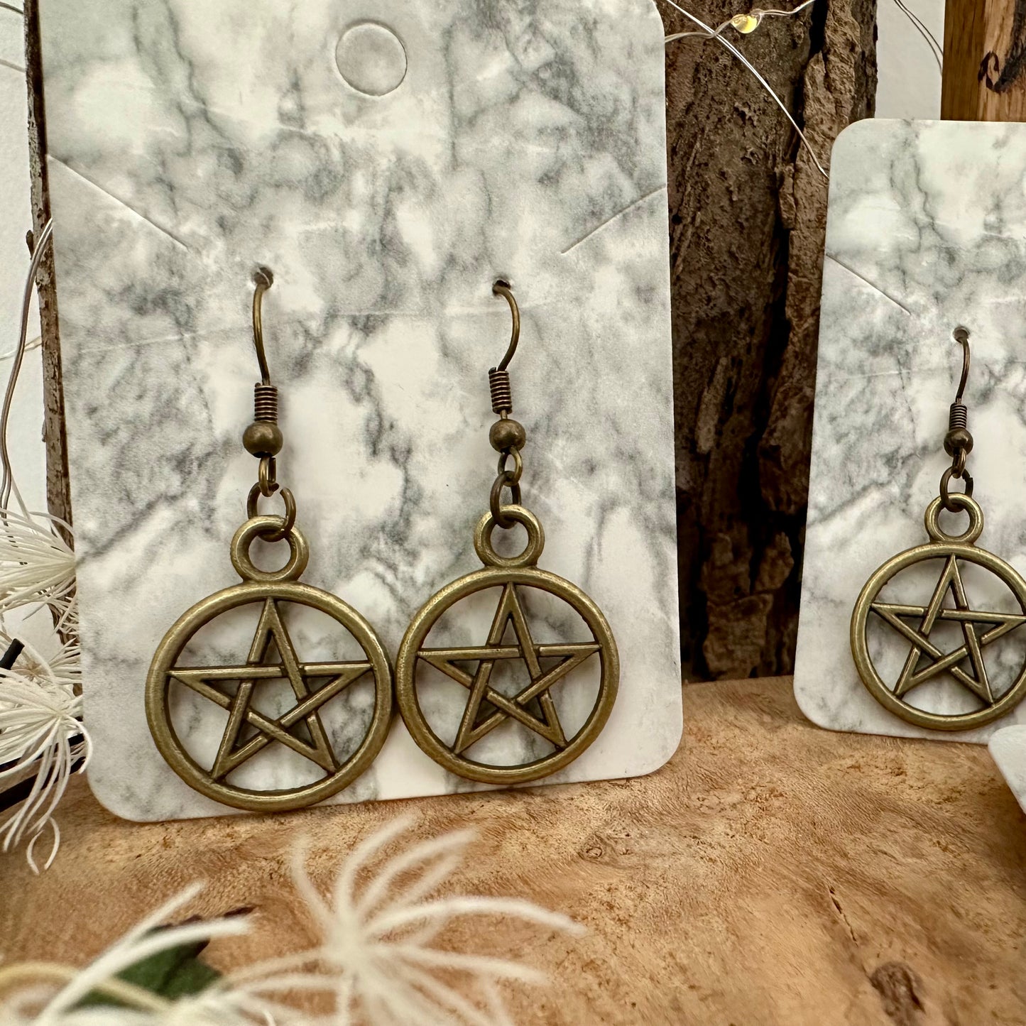 Pentagram Ohrringe / Ohrhänger / Edelstahl Chenoas Zaubergarten