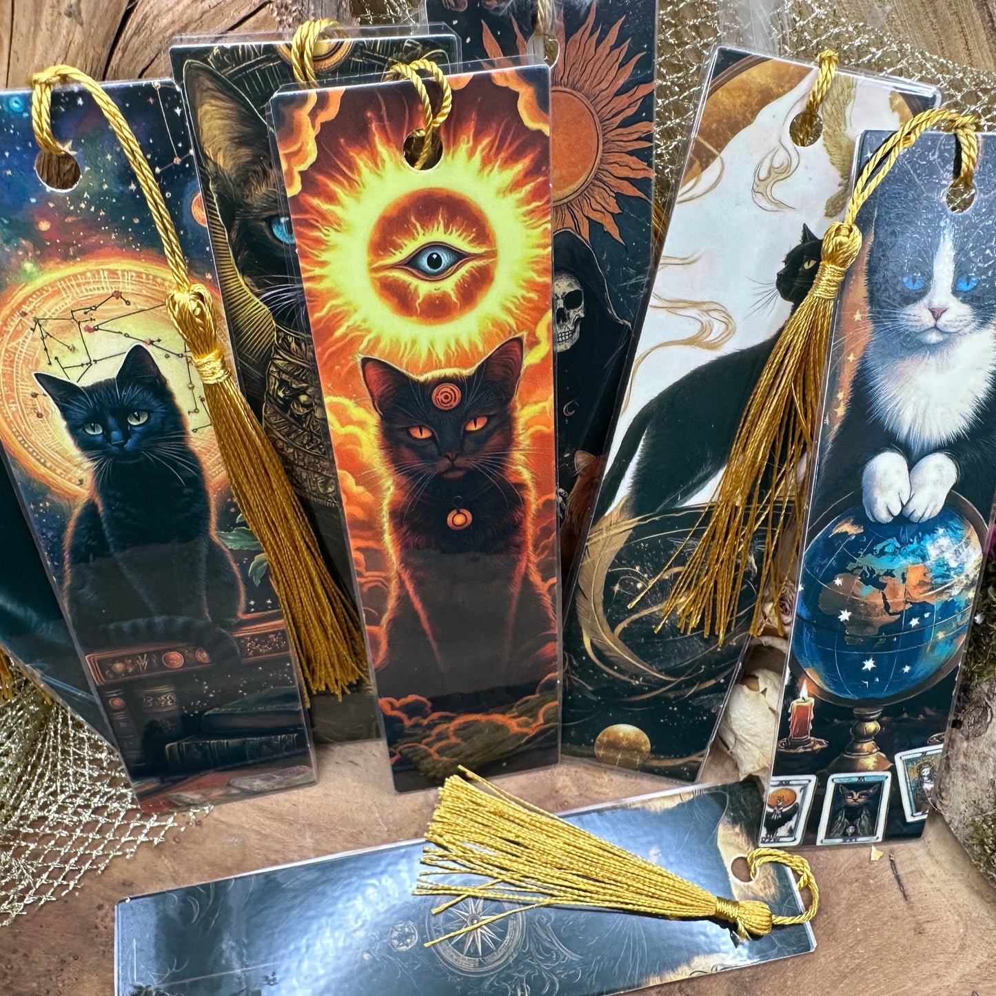 Witchy Lesezeichen Mystic Cat Magic - Handmade