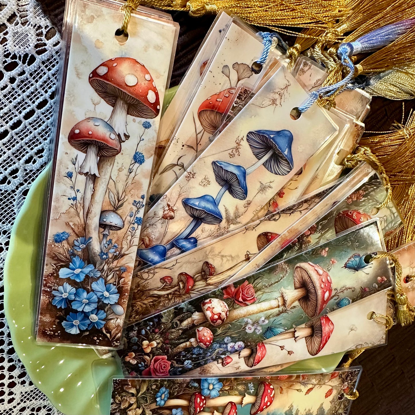 Witchy Lesezeichen Magische Pilze - Handmade