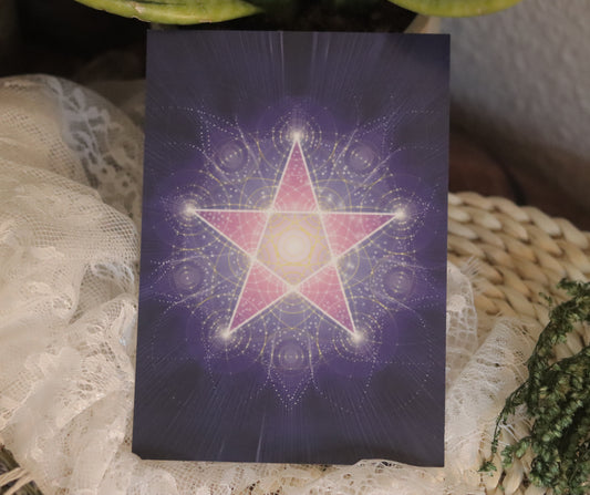 Pentagramm - Schwingungsbild im Postkartenformat (12 x 17 cm) Chenoas Zaubergarten