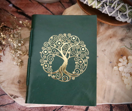 Schreibbuch Lebensbaum grün/gold 144 Seiten Chenoas Zaubergarten