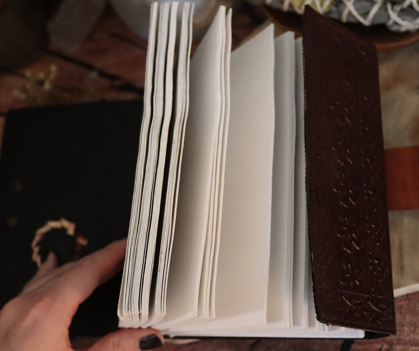 Buch der Schatten / Hexenbuch Pentagramm mit Triple Moon Chenoas Zaubergarten