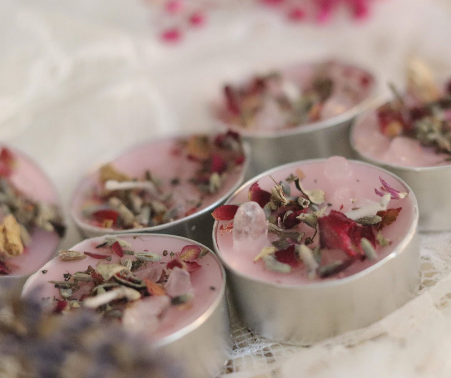 Witchy Teelicht Selbstliebe Rosenquarz Chenoas Zaubergarten