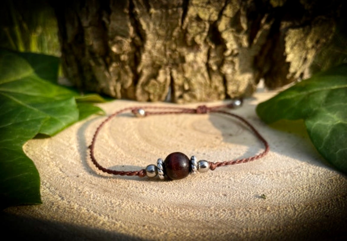 Makramee Armband oder Fußkettchen Turmalin, Rosenquarz, Amethyst uvm. - Chenoas Zaubergarten