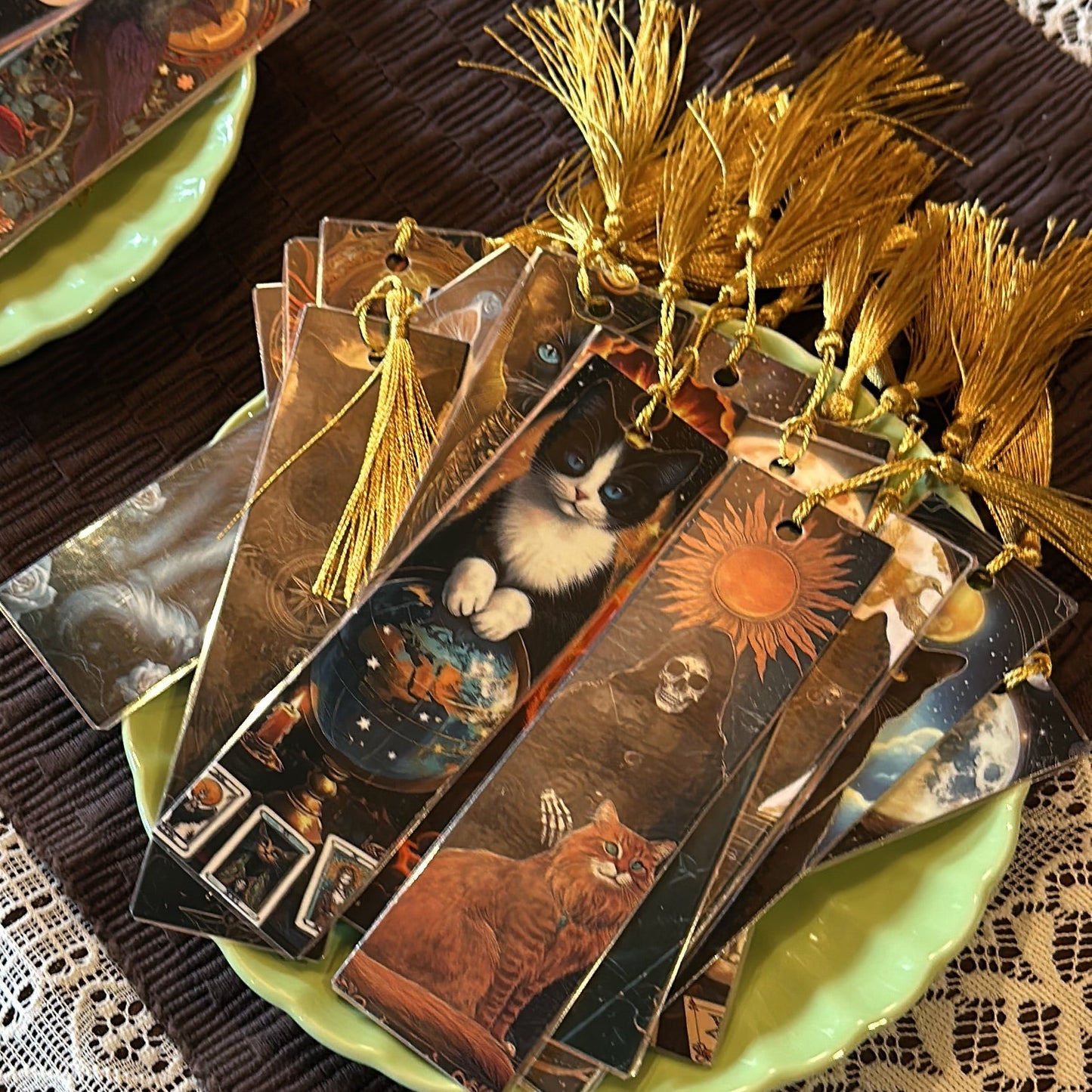 Witchy Lesezeichen Mystic Cat Magic - Handmade