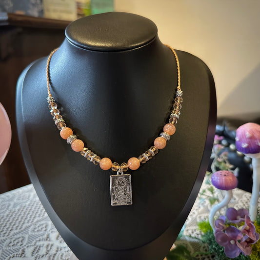 Tarot Kette „Die Sonne“ – Mondstein