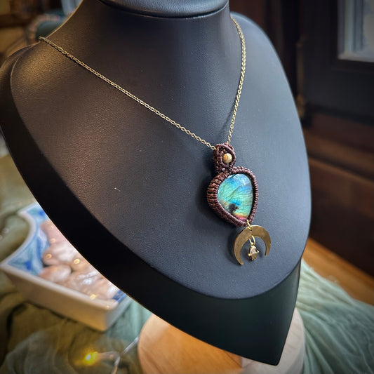 ✨ Magisches Seelenamulett „Mondpfad“ – Labradorit ✨ UNIKAT - Handmade ❤️