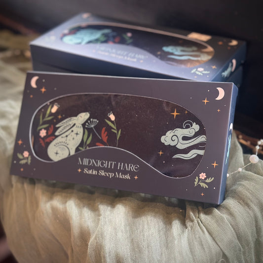 🌙 Midnight Hare – Satin Schlafmaske