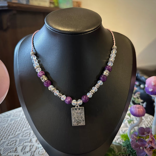 Tarot Kette „Die Liebenden“ – Amethyst