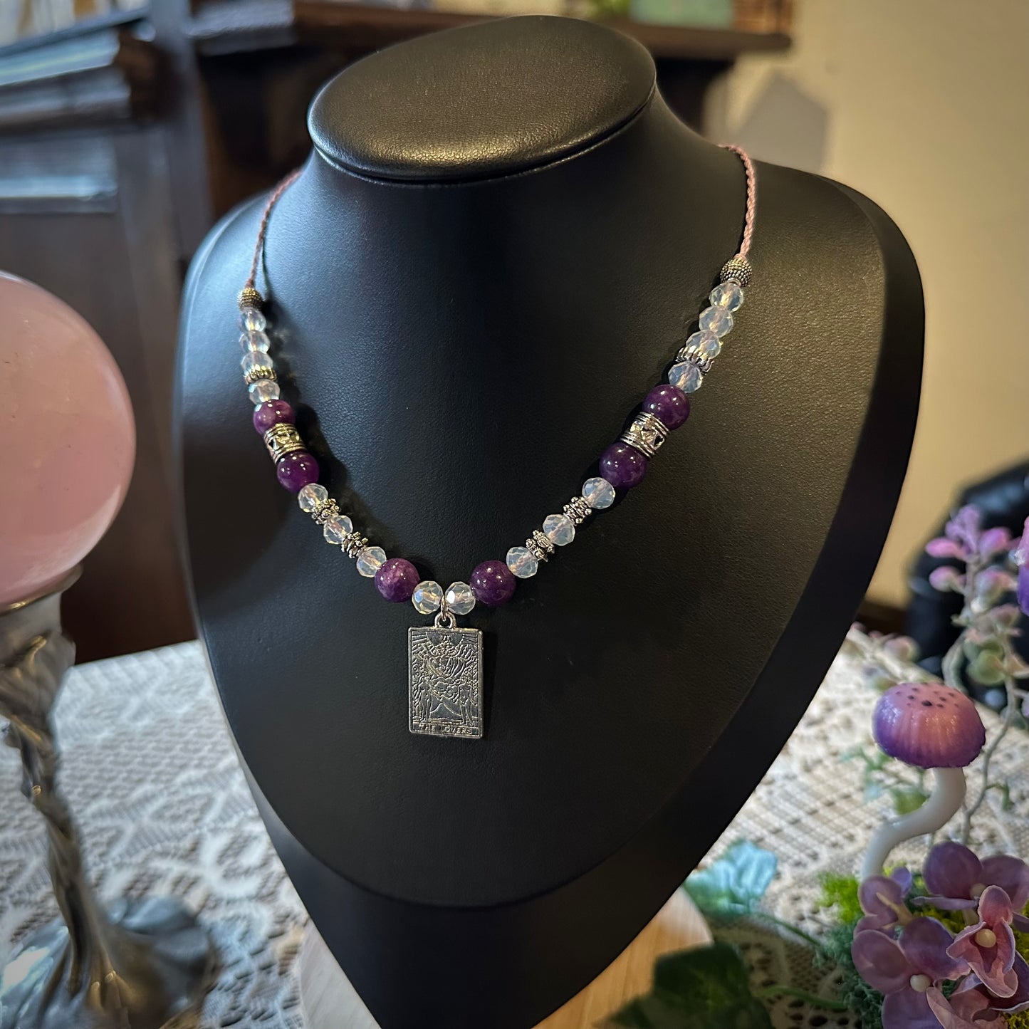 Tarot Kette „Die Liebenden“ – Amethyst