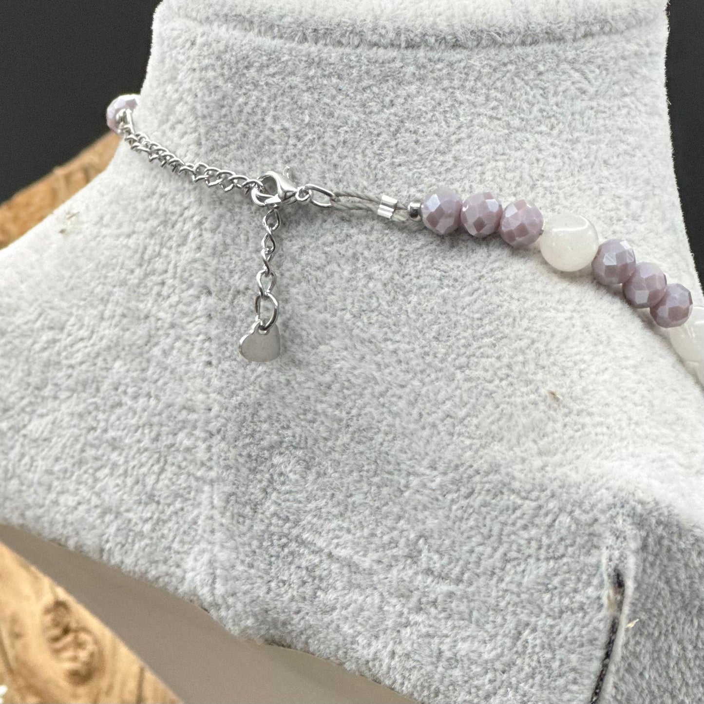 🌙 Mystische Tarot-Mond Kette – Amethyst & Mondstein- handgefertigtes Unikat
